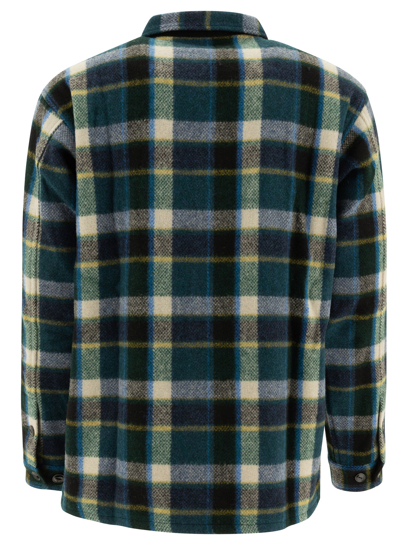 SOUTH2 WEST8 Green Smokey melton wool shirt